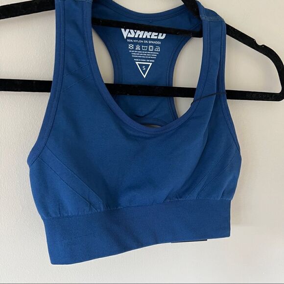 V Shred Blue Racerback Seamless Flex Sports Bra Size Small - Picture 8 of 10